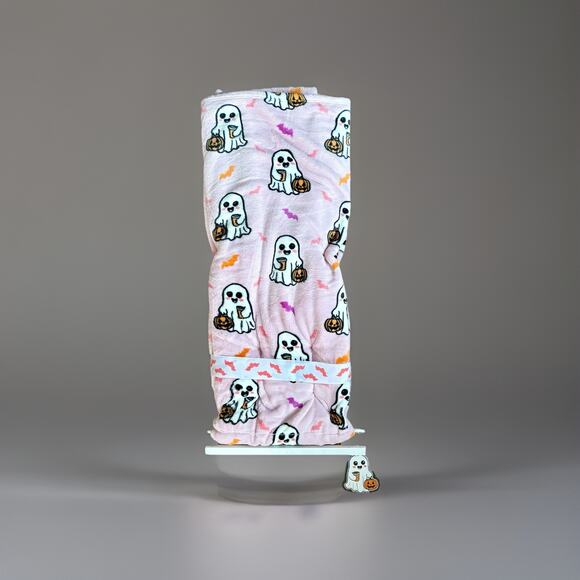 HEY BOO Pink Stanley Coffee Cup Ghost Throw BLanket Home Decor Halloween 3PC SET - Picture 3 of 16